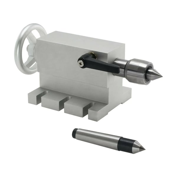 Flytbar tailstock, centerhøjde 65mm, strækningsafstand 50mm, manuel betjening, vægt 2,1 kg, kompatibel med CNC-maskiner