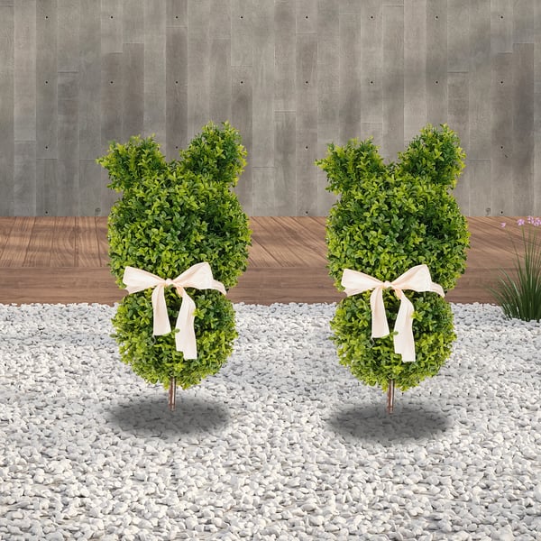 Topiary Plante, Dekorativ Kaninestil, 89cm Højde,grøn