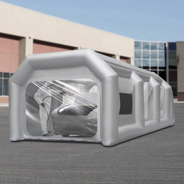 Inflatable Spray Booth, Bärbar Design, Rymligt Inre,grå