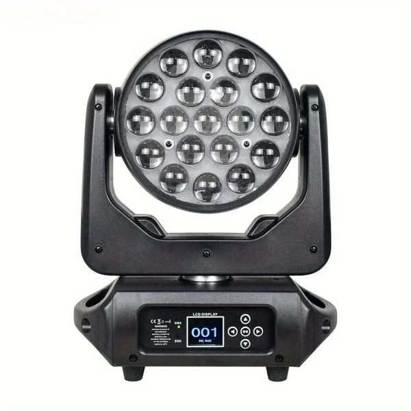 Zoom Wash Light, 19x15W LED, 540° panorering, 180° hældning,sort, EU stik