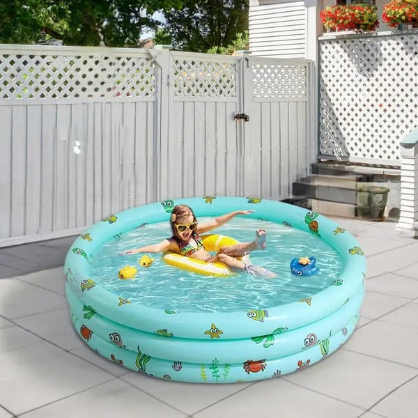 Oppustelig Swimmingpool, Holdbart PVC Materiale, Familievenligt Design, Alsidig Udendørs Brug