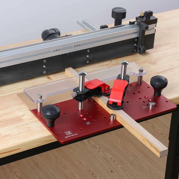 Router Tabel Skinne Kopi Sled, Præcisionsjustering, Ergonomisk Design,Rød med skala