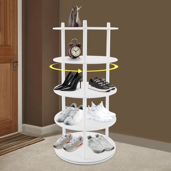 Sko Rack, 4-Lags Design, Holdbar PVC Konstruktion,hvid farve