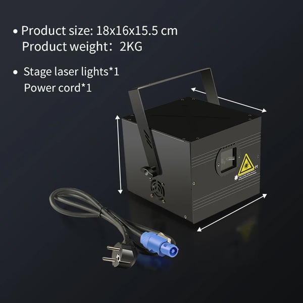 Laserlysprojektor, Forskellige kontroltilstande, Kompakt design,EU stik, 5W