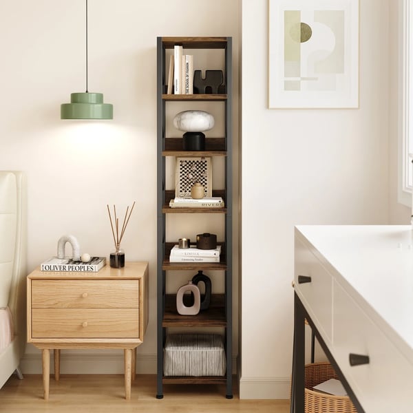 Bogreol, 6 niveauer, pladsbesparende design,som vist