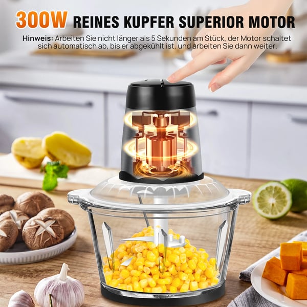 Matberedare, rostfria blad, 2L kapacitet, 2L