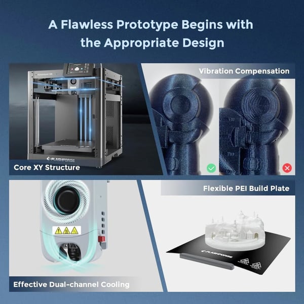 3D-printer, automatisk nivellering, højhastighedsudskrivning,Flashforge Adventurer 5m