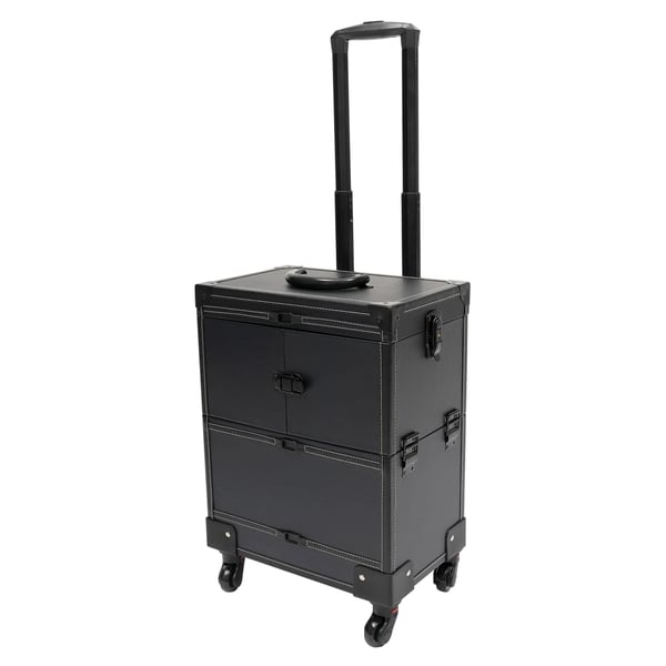Makeup Train Case, 7 Rum, 50 kg Kapacitet, Dimensioner 37*24,3*101 cm, Holdbart PU Materiale, Letvægts 7,6 kg