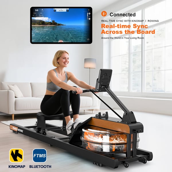 Roningmaskine, Stålramme, 72 x 20 x 22 tommer, 300 lbs kapacitet, Vandmodstand, Justerbar tablet-holder