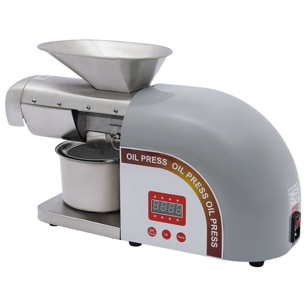 Oliepressemaskine, 1800W motor, justerbar temperaturkontrol,Sølv