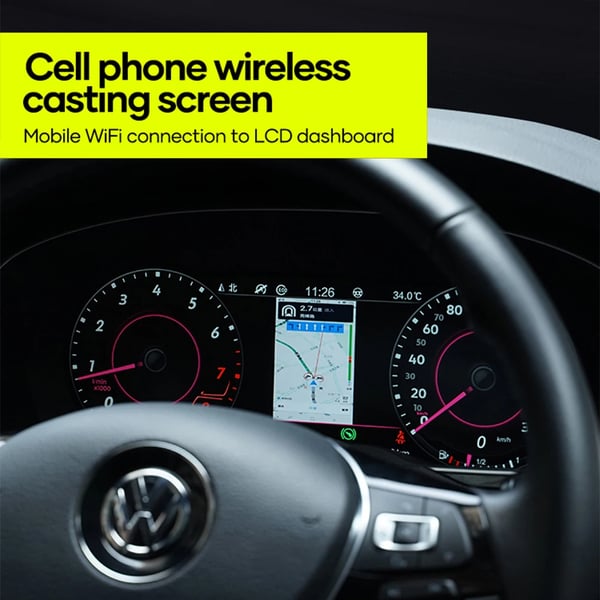 Digitalt Dashboard Cluster, Kompatibel med Amarok 2017-2020, 12,3 Tommer LCD, Indbygget GPS,GRÅ