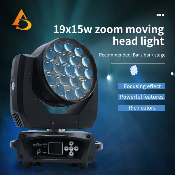 Bevægelseshovedlys, RGBW LED, DMX Kontrol,EU Stik, RGBW