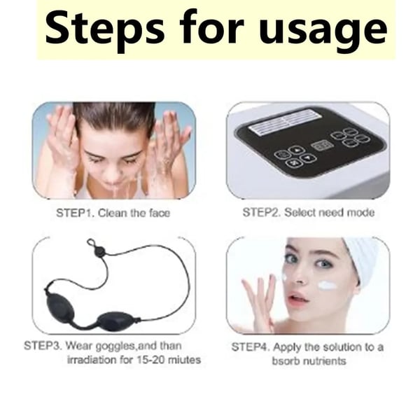 Ansigtsmaske, Højfrekvent Nano Spray, Smart Berøringskontrol,Rød