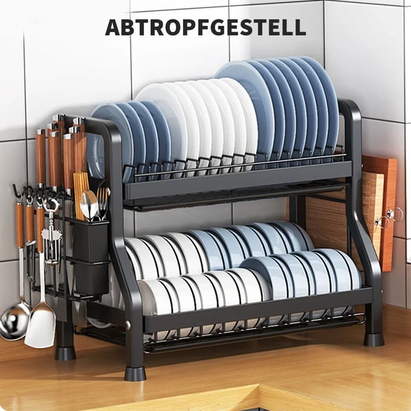 Opvaskestativ, Kompakt Design, Robust Konstruktion,3 niveau