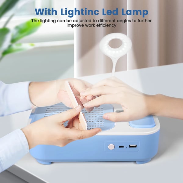 Negle støvsuger, 40 W sugeeffekt, LED-lys for synlighed,Blå