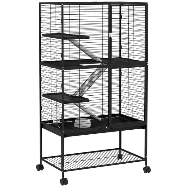Rodentbur, 78 x 45,5 x 136 cm, 4 niveauer, aftagelig skuffe, ståltråds konstruktion, egnet til små dyr
