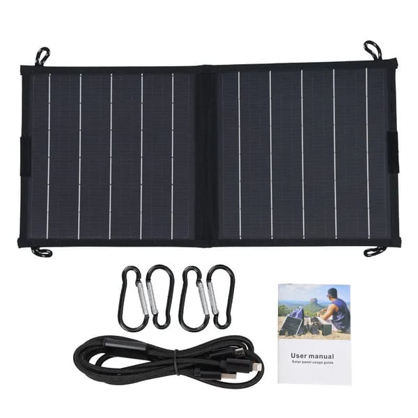 Solpanel, Fällbar Design, 10W Effektutgång,Solfällbar väska