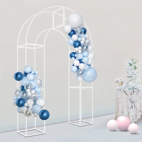 Bryllupsbue, Fritstående Design, Elegant Metalstruktur,2.3X1.5m, Mælkehvid