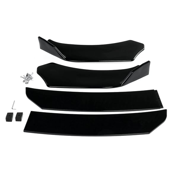 Bil Front Bumper Splitter, Universel Pasform, Nem Installation,Glansfuld Sort