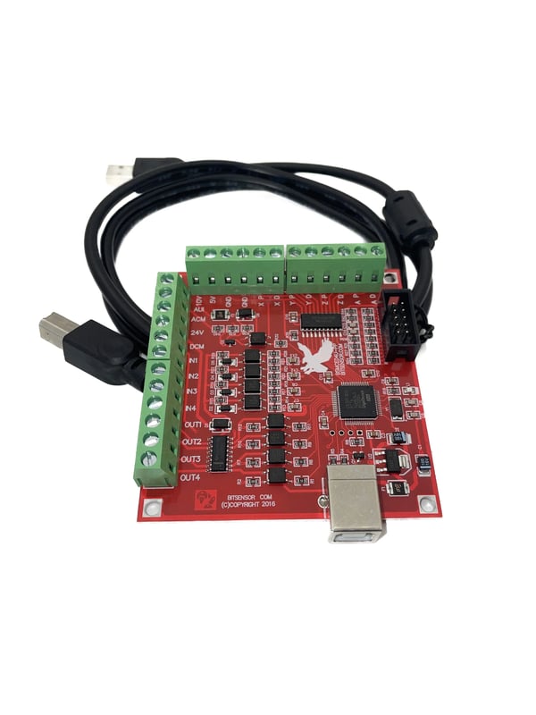 4-akse CNC-controllerkort, understøtter Nema23 og Nema34 motorer, USB-interface, 100 kHz frekvens, kompatibel med MACH3, holdbart PCB-design