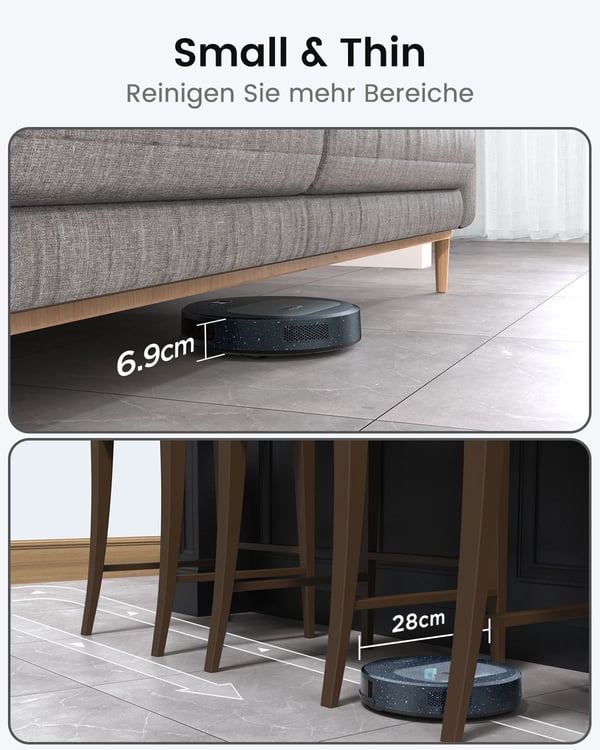 Robotstøvsuger, 5000 Pa sugeevne, kompakt design,EU, F1