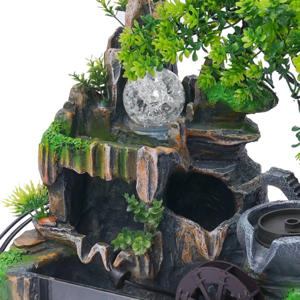 Vandfaldspringvand, Kompakt Design, Elegante Dekorative Elementer,Multifarvet