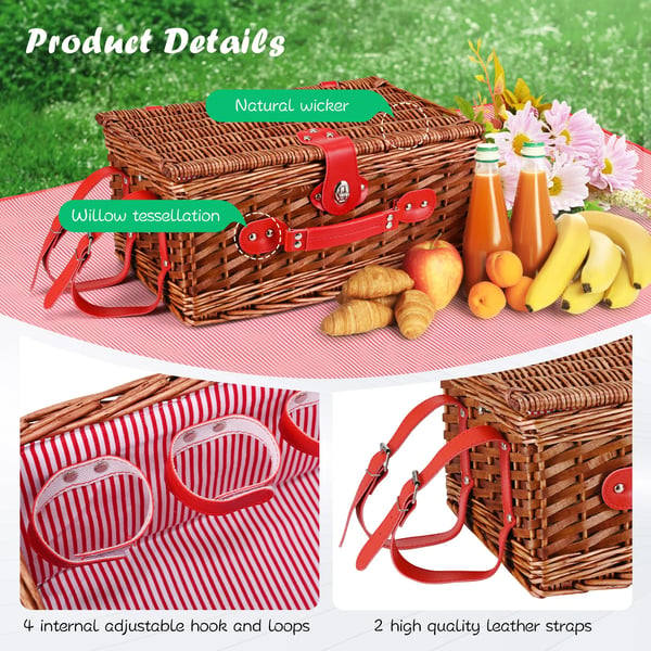 Picknickkorg, Hållbara Material, Organiserad Förvaring,Rosa
