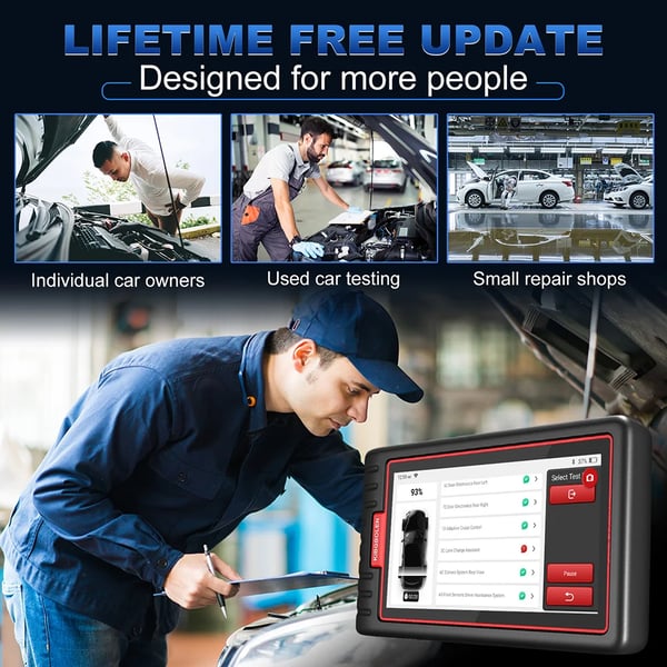 OBD2 Diagnostisk Scanner, Bluetooth Forbindelse, 28 Nulstillingsfunktioner,Livstid Gratis Opdatering, ALL System 28 Nulstillinger