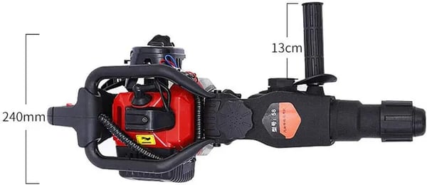 Benzin Nedbrydningshammer, 2,4HK Motor, 30J Slagenergi, Håndtræk Start,sort, EU