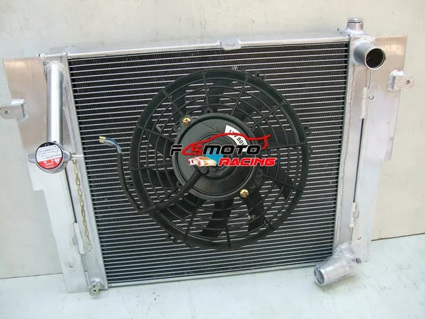 Aluminium Radiator, Kerne Størrelse H19-11/16" x B19-5/8", Samlet Størrelse H19-15/16" x B24", Indløbs/Udløbs Diameter Φ1-1/2", 3 Rækker
