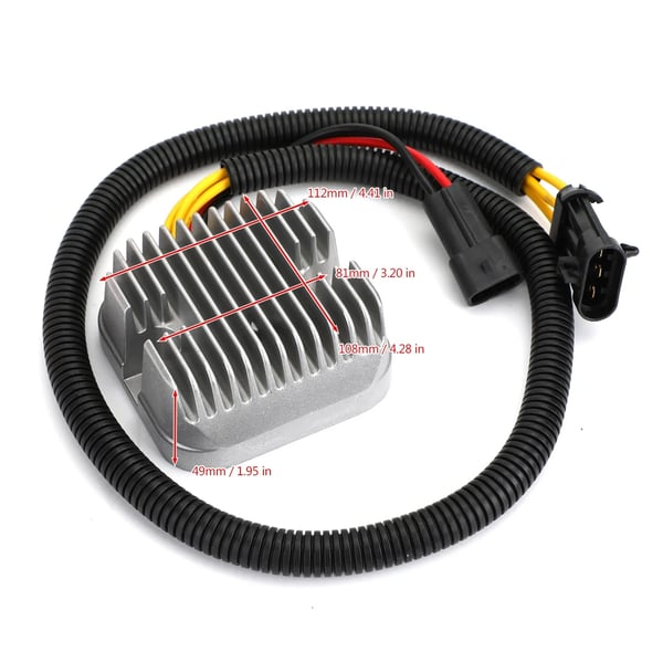Spændingsregulator-ensretter, Længde 112mm, Bredde 108mm, Højde 49mm, 5 stikinterface-pins, Kompatibilitet med Polaris Sportsman 500/550/850 XP