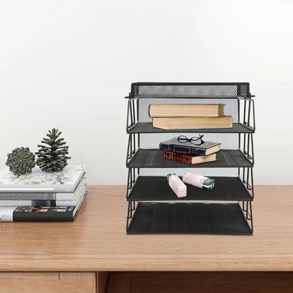 Dokumentorganisator, 5-lags design, holdbar jernkonstruktion,sort