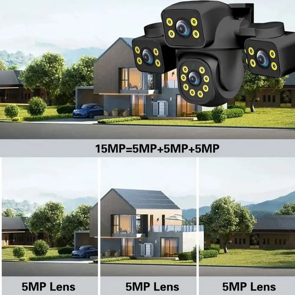 IP Kamera, 15MP, Automatisk Sporing,EU-stik, 8K WIFI Ingen SD-kort