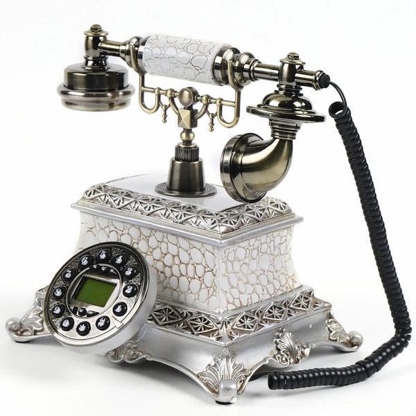 Retro telefon, Højklasse resin konstruktion, Kompakt design, Kompatibel med standard PSTN-linjer, Håndfri funktion, Genopkaldsfunktion