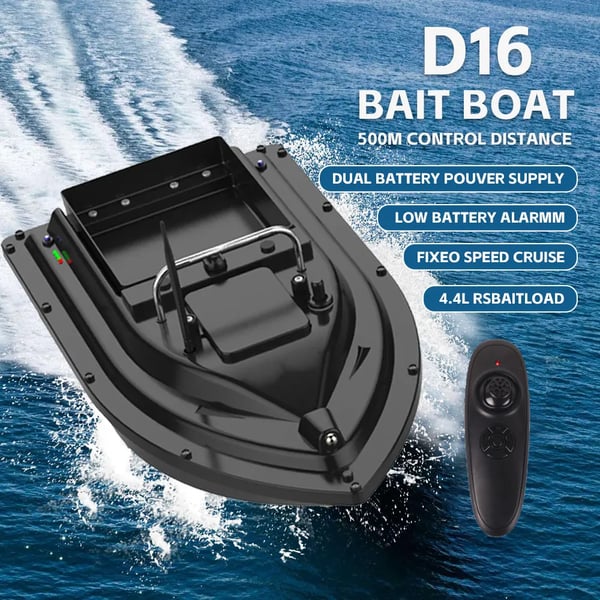 Bait Boat, Stor Baitkapacitet, Fjärrstyrd Drift,svart