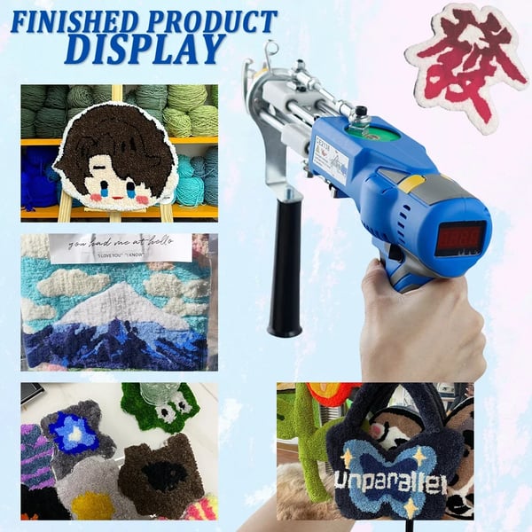 Tufting Gun, 2-i-1 Alsidighed, Digital Hastighedsdisplay,EU stik