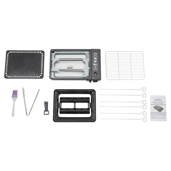 Grill Komfur, Bærbar Design, Holdbar Konstruktion,sort