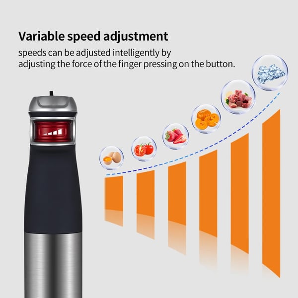 Elektrisk Håndstavblender, 1200W Effekt, 5-i-1 Funktionalitet,sort, EU-stik, 5 i 1