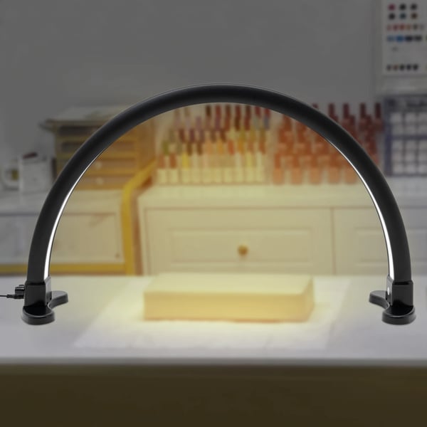 LED Halvmåne Skrivebordslampe, 3600 Lumen Lysstyrke, Justerbar Farvetemperatur,sort