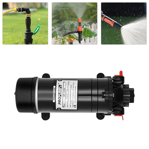 Membran Booster Pumpe, 120W Effekt, Effektiv Vandoverførsel,sort, EU, 220V