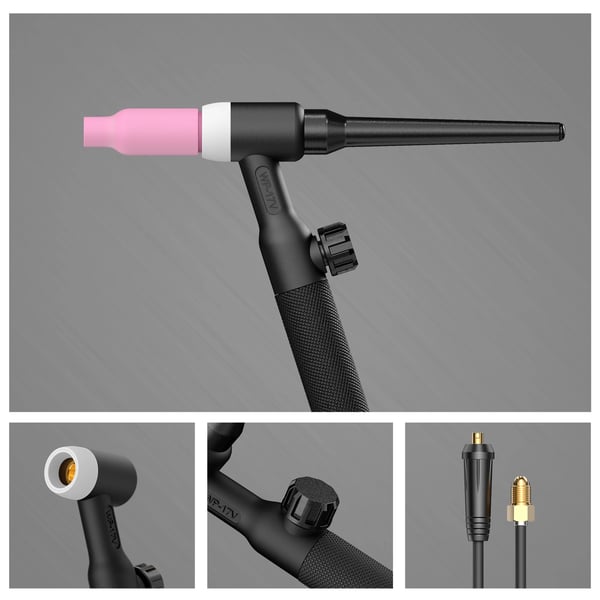 TIG-svejsebrænder, 150Amp luftkølet, 13FT kabel længde, hurtig forbindelse 10-25mm²