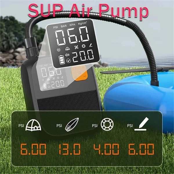 Elektrisk paddelbrädepump, 25 PSI maximalt tryck, LED-belysning,25PSI