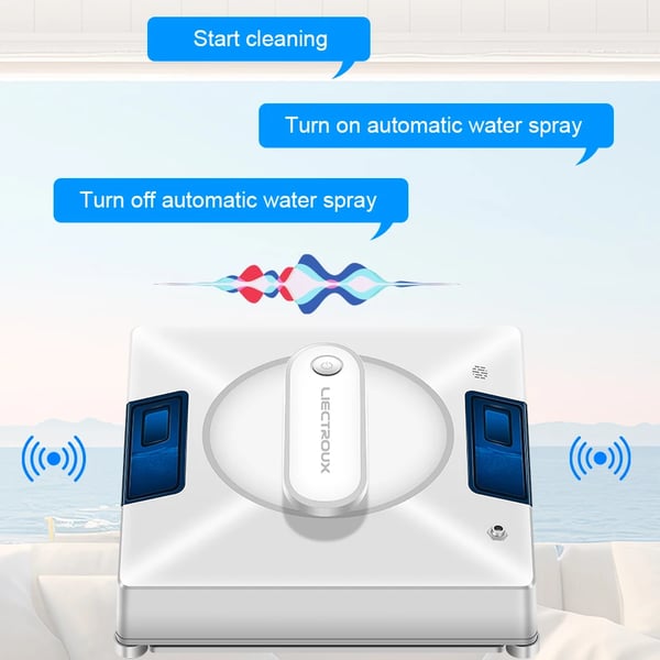 Vinduespudserrobot, Dimensioner 24,2 x 24,2 x 10,4 cm, Vægt 3,0 kg, Vandtankkapacitet 100 mL, Sugekraft 3000 Pa, Batteri 500 mAh