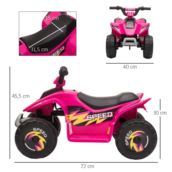 Elektrisk Quad til Børn, 6V, Fire Hjul,Lyserød