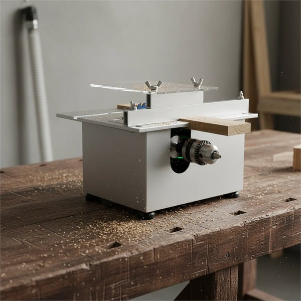 Mini Bordsåg, Justerbar Hastighetskontroll, Kompakt Design,Silver