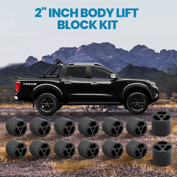 Body Lift Block Kit til Nissan Navara D22, Højstyrkestål Konstruktion, Nem Installation, Passer til Dual Cab 4X4
