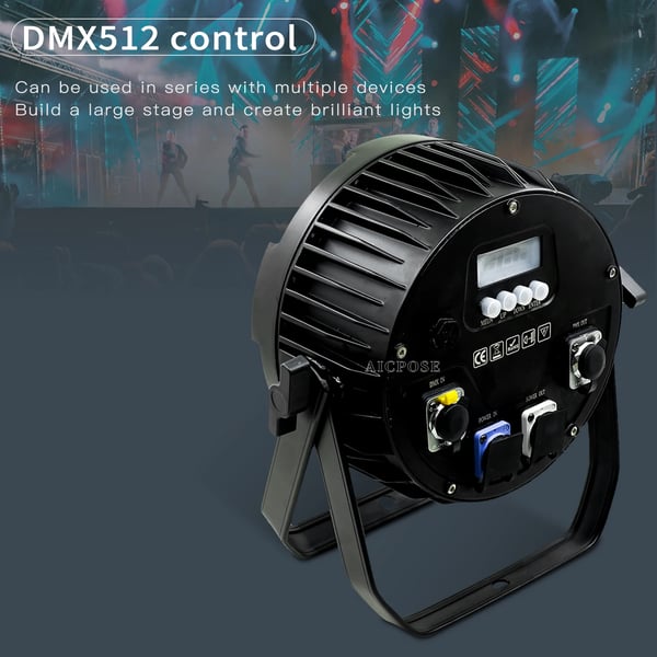 Scenebelysningseffekt, 100W effekt, RGBW 4 i 1,6i1, EU-stik