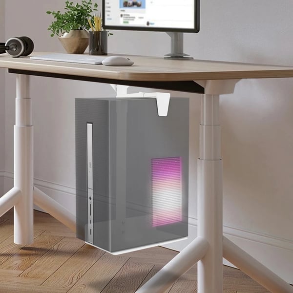 Datorvärdets hållare, justerbar höjd, modern design,Vit