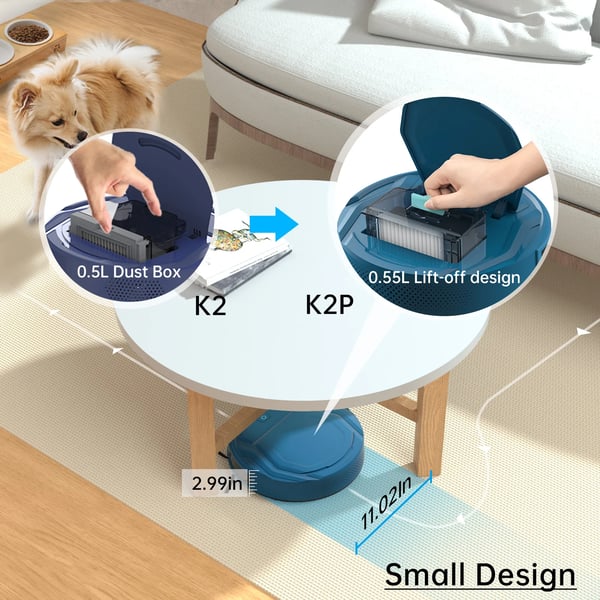 Robotstøvsuger, 3000Pa Sugeevne, Smart Navigation,EU, OKP K2P-EU
