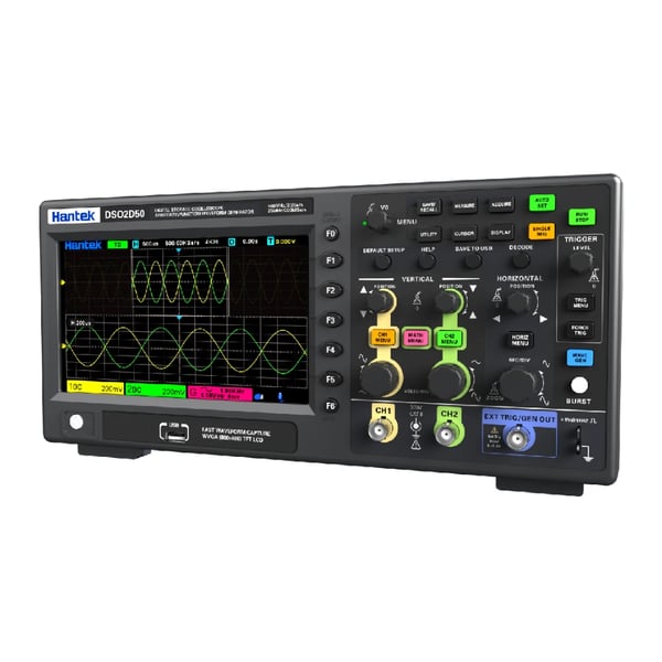 Digitalt oscilloskop, 500MHz båndbredde, 2GSa/s samplingshastighed med bølgeformgenerator,DSO2D50
